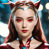 22mm Sweety Crimson Red Mesh Sclera Contacts